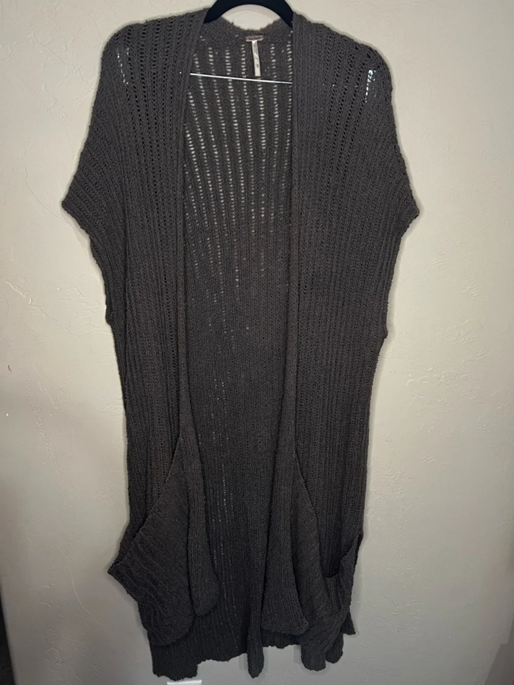 Free People Sloppy Pocket Long Line Cardigan Duster Boho‎ Vest